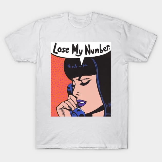 Lose My Number Comic Girl T-Shirt by turddemon